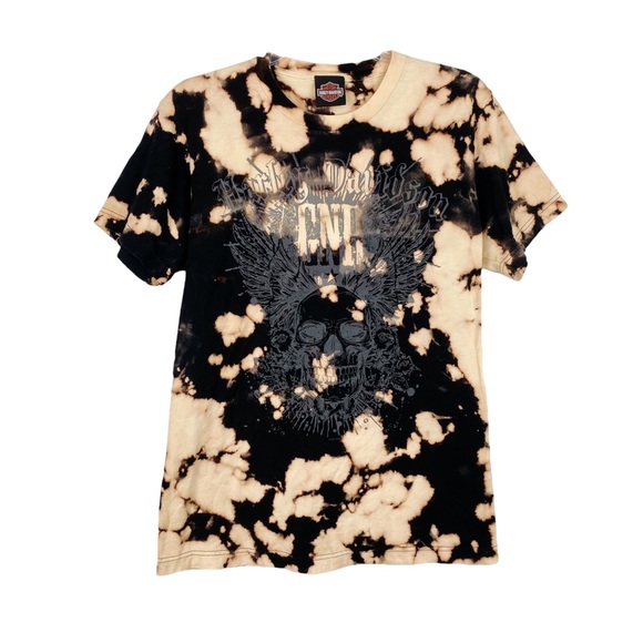 Harley-Davidson | Guns N Roses Acid Wash Bleach Tie Dye Graphic Tee